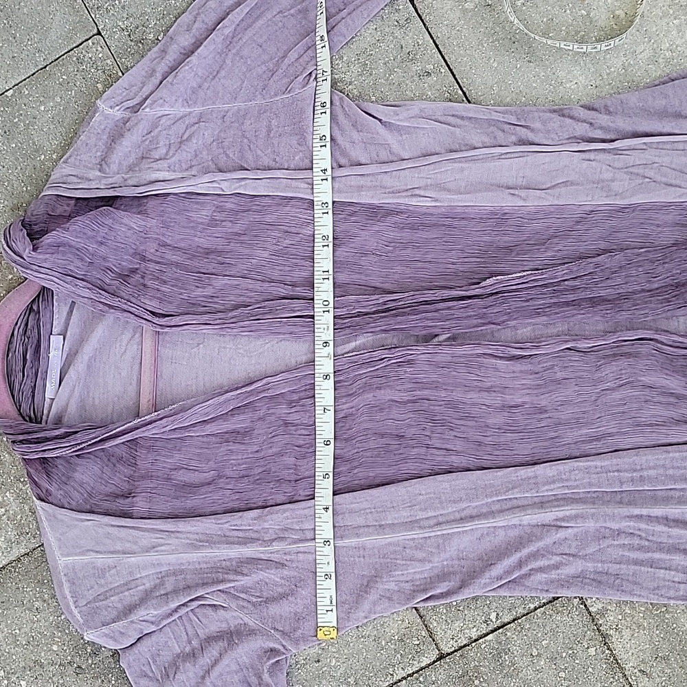 Made In Italy Silk & Cotton Open Front Lightweight Cardigan No Size Tag - Picture 6 of 9